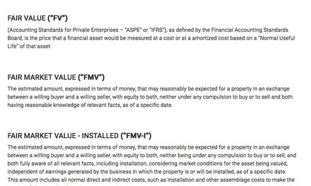 Appraisal Definitions